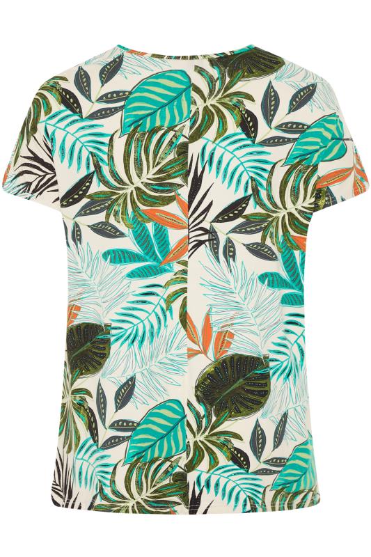 Green Tropical Print Grown on Sleeve T 