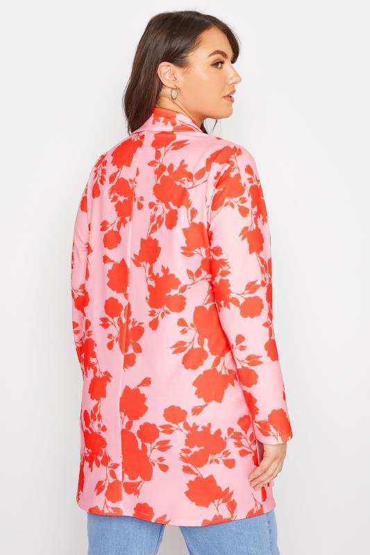 LIMITED COLLECTION Plus Size Pink Floral Contrast Blazer | Yours Clothing 3