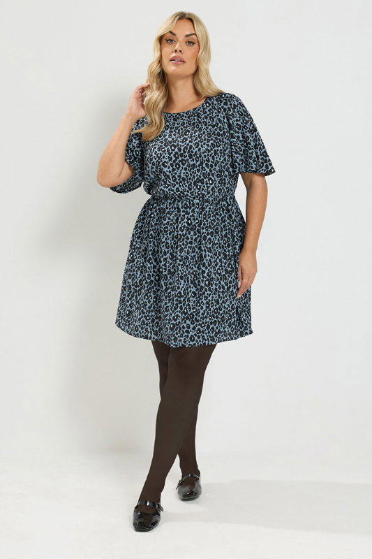 cheetah print dress with blue flowers Yours Women's Plus Size Leopard Size 22-24 White floral