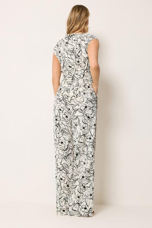 LTS Tall White Abstract Floral Print Jumpsuit | Long Tall Sally 4