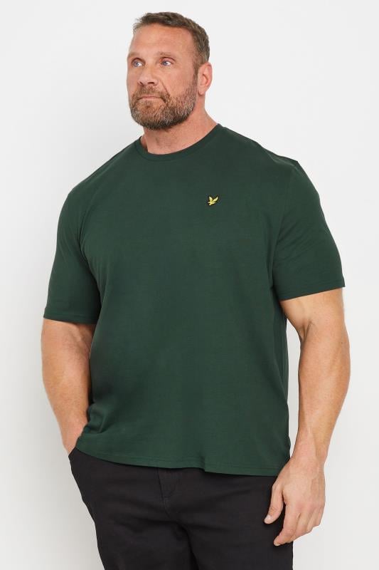 LYLE & SCOTT Big & Tall Teal Blue Plain T-Shirt | BadRhino 1