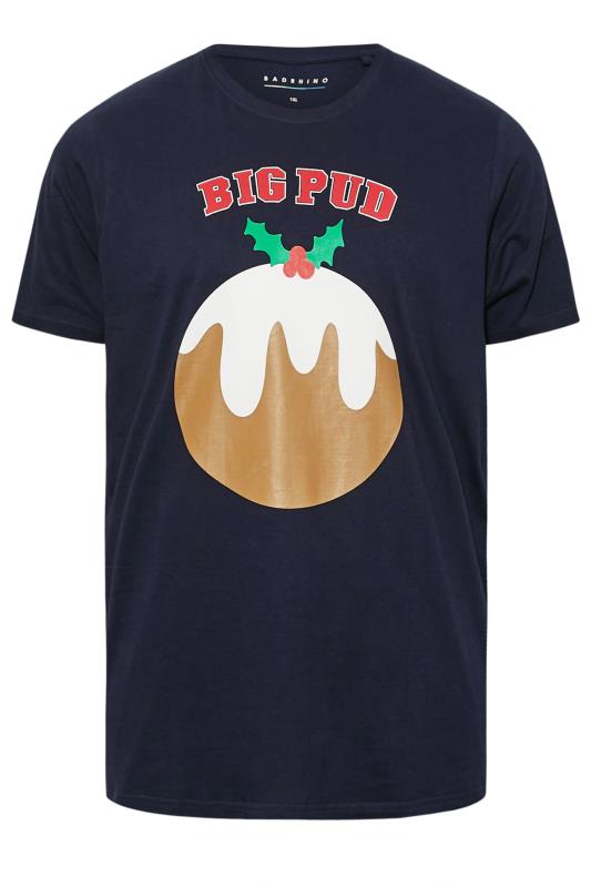 BadRhino Navy Blue 'Big Pud' Christmas T-Shirt | BadRhino 3
