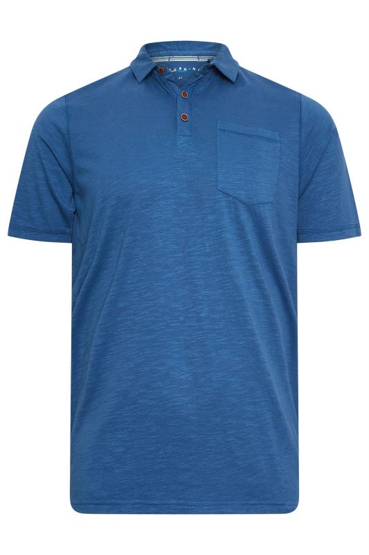 BadRhino Big & Tall Denim Blue Slub Polo Shirt | BadRhino 2