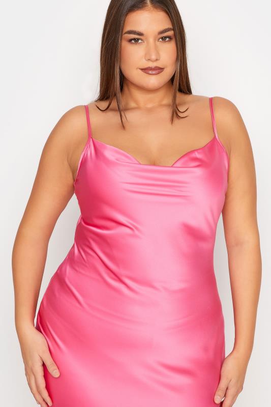 LTS Tall Women's Hot Pink Satin Maxi Slip Dress | Long Tall Sally 4