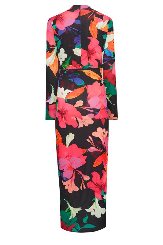 LTS Tall Women's Black Floral Wrap Maxi Dress | Long Tall Sally 6