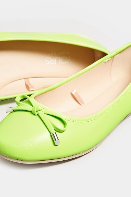 Green Ballerina Pumps In Wide E Fit & Extra Wide EEE Fit | Yours Clothing 5