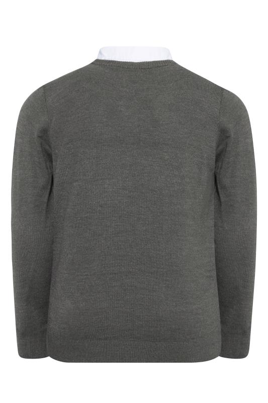 BadRhino Charcoal Grey & White Essential Mock Shirt Jumper_BK.jpg