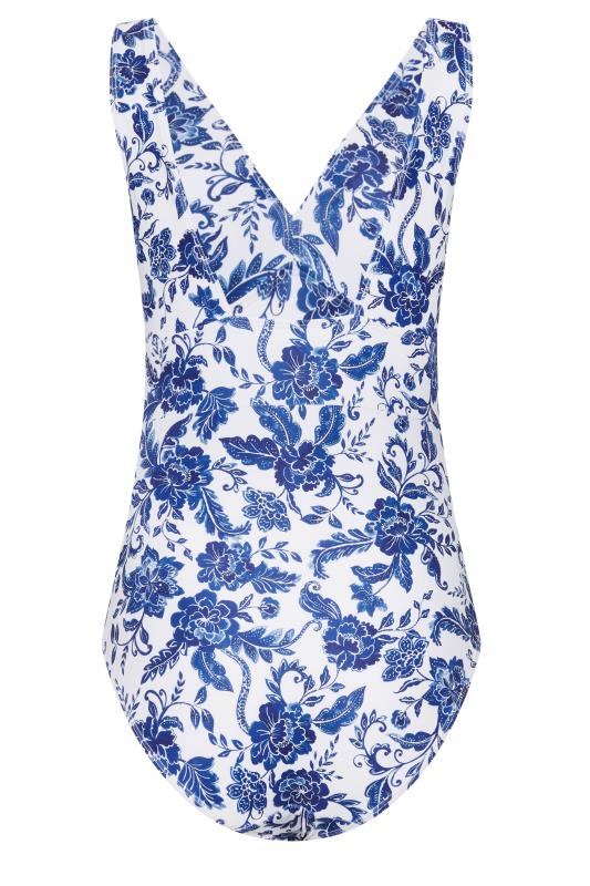 LTS Tall Women's Blue & White Floral Print Swimsuit | Long Tall Sally 7