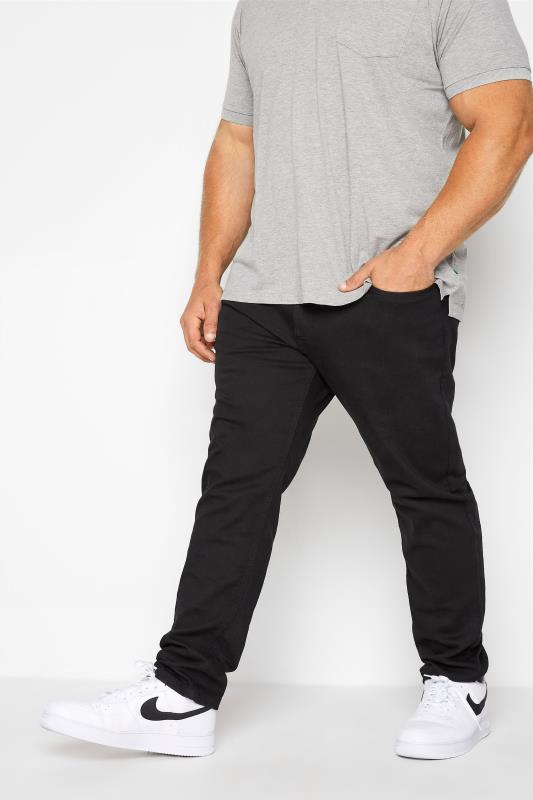 Tapered D555 Big & Tall Black Tapered Stretch Jeans