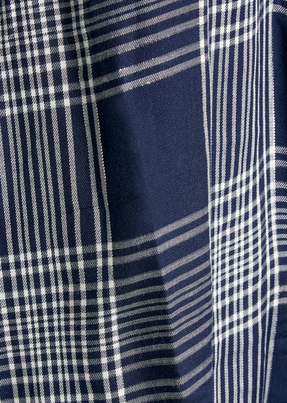 Plus Size Navy Blue Metallic Zip Check Shirt | Yours Clothing 5