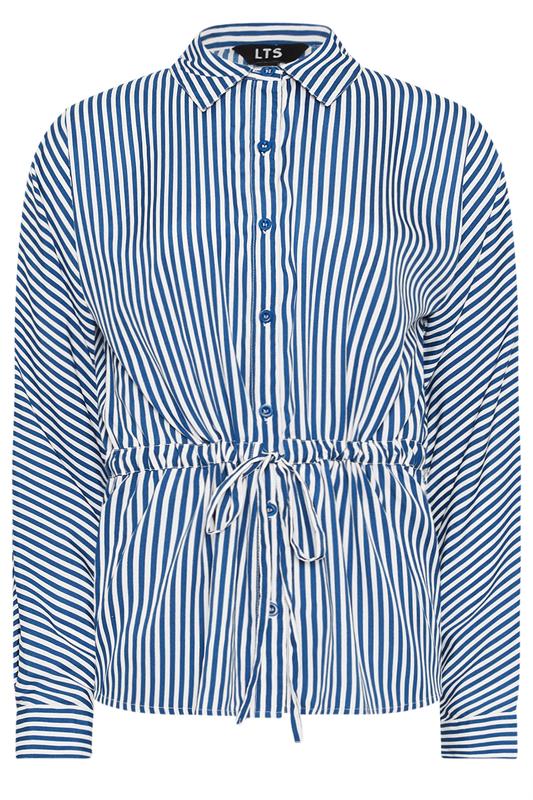 LTS Tall Women's Blue & White Stripe Tie Waist Shirt | Long Tall Sally 6