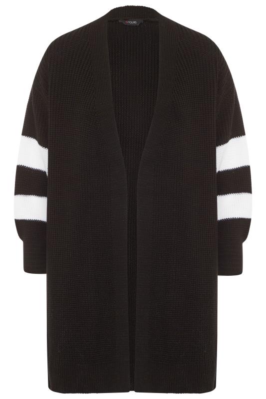 Curve Black Varsity Stripes Knitted Cardigan | Yours Clothing 5
