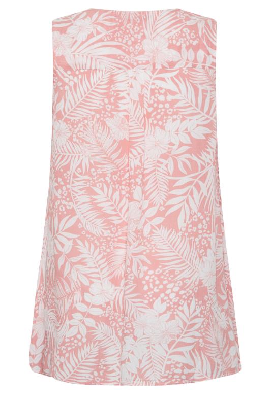 YOURS Plus Size Pink Tropical Print Pleat Front Vest Top | Yours Clothing 6