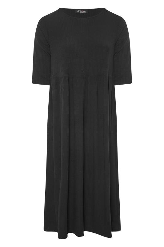 LIMITED COLLECTION Plus Size Black Ribbed Midaxi Dress | Yours Clothing 6