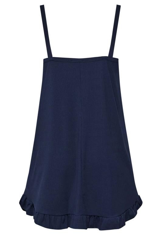 LIMITED COLLECTION Plus Size Navy Blue Ribbed Nightdress | Yours Clothing 7
