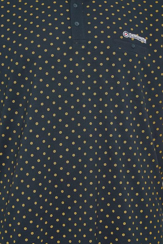 LAMBRETTA Big & Tall Plus Size Navy Blue Target Print Polo Shirt | BadRhino  2