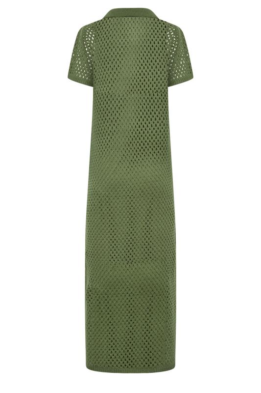 LTS Tall Khaki Green Crochet Midaxi Dress | Long Tall Sally 7