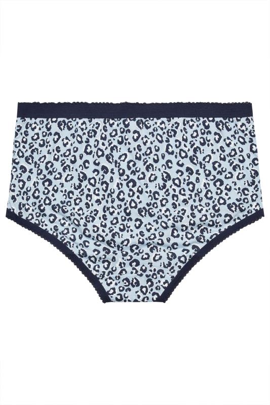 YOURS Plus Size 5 PACK Grey Leopard Print High Waisted Full Briefs | Yours Clothing 8