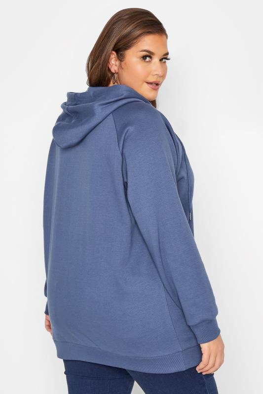 Plus Size Navy Blue Zip Hoodie | Yours Clothing  3