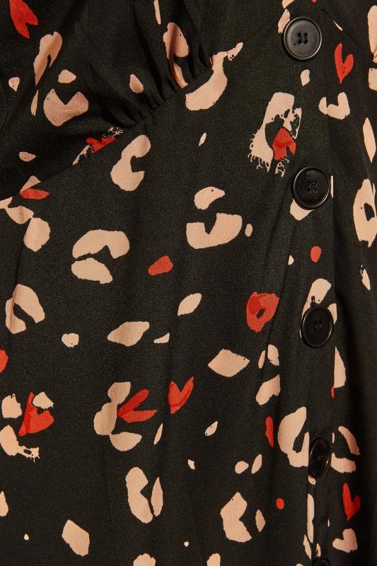 Curve Black Leopard Print Button Through Dress 5