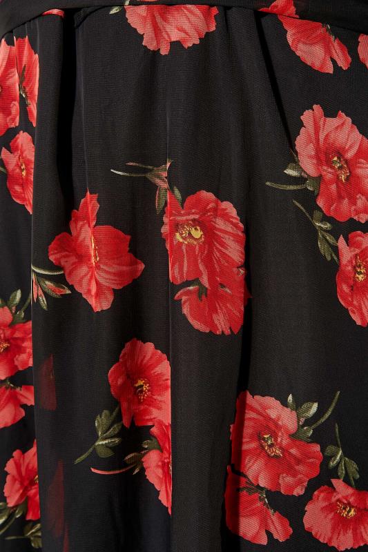 YOURS LONDON Curve Black Poppy Floral Print Dress 5