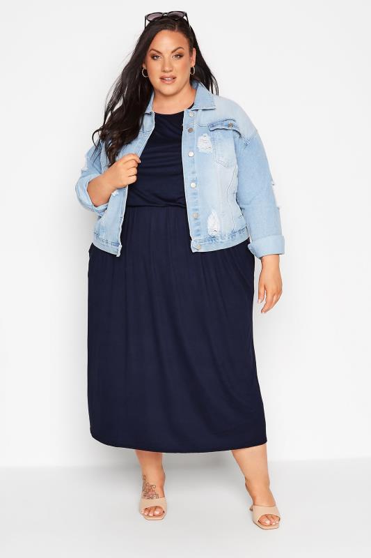 YOURS LONDON Navy Blue Pocket Maxi Dress | Yours Clothing 2