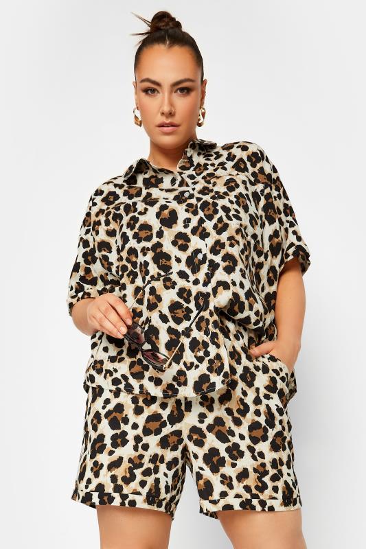 LIMITED COLLECTION Plus Size Brown Leopard Print Shirt | Yours Clothing 3