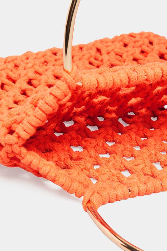 Orange Crochet Handle Bag 5