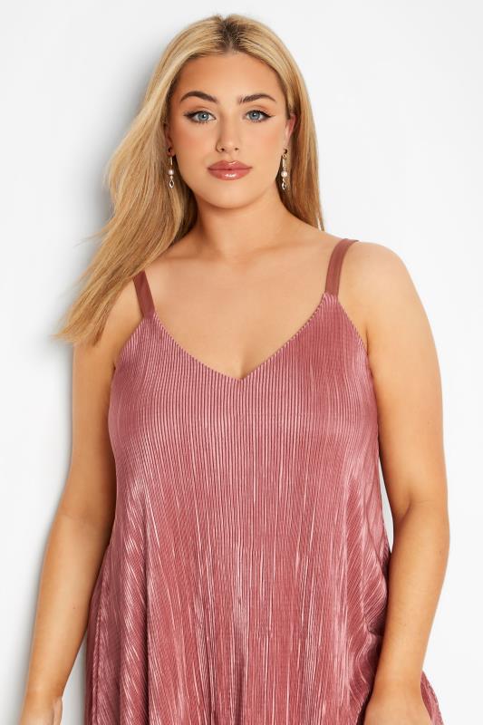 YOURS LONDON Curve Pink Plisse Swing Cami Top_D.jpg