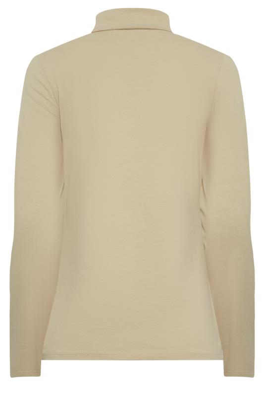 LTS Tall Beige Brown Turtle Neck Long Sleeve Top | Long Tall Sally  7