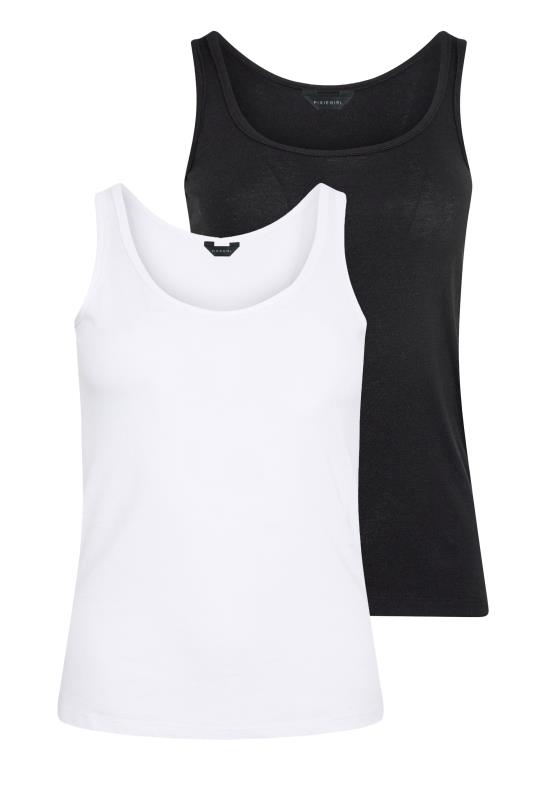 2 PACK Petite Black & White Vest Tops 8