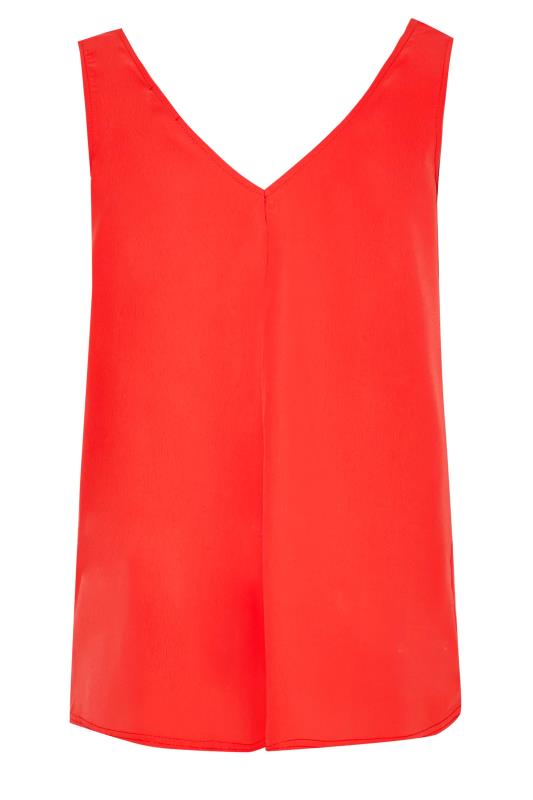 YOURS LONDON Plus Size Red Ruffle Vest Top | Yours Clothing 6