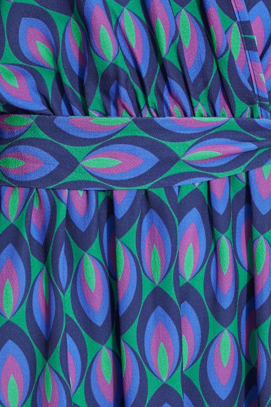 LTS Tall Blue Geometric Print Wrap Dress 5