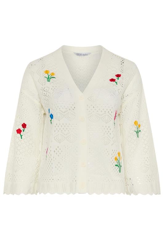 LIMITED COLLECTION Plus Size White Crochet Embroidered Cardigan 6