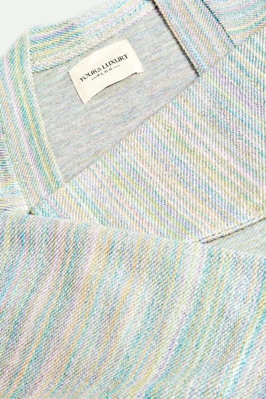 YOURS LUXURY Plus Size Pastel Blue Marl Soft Touch Cardigan | Yours Clothing 7