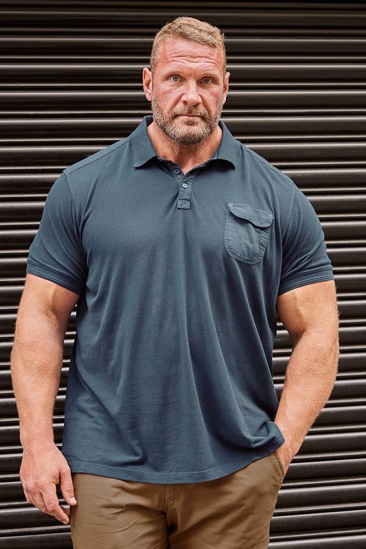Men's  BadRhino Big & Tall Navy Pocket Polo Shirt