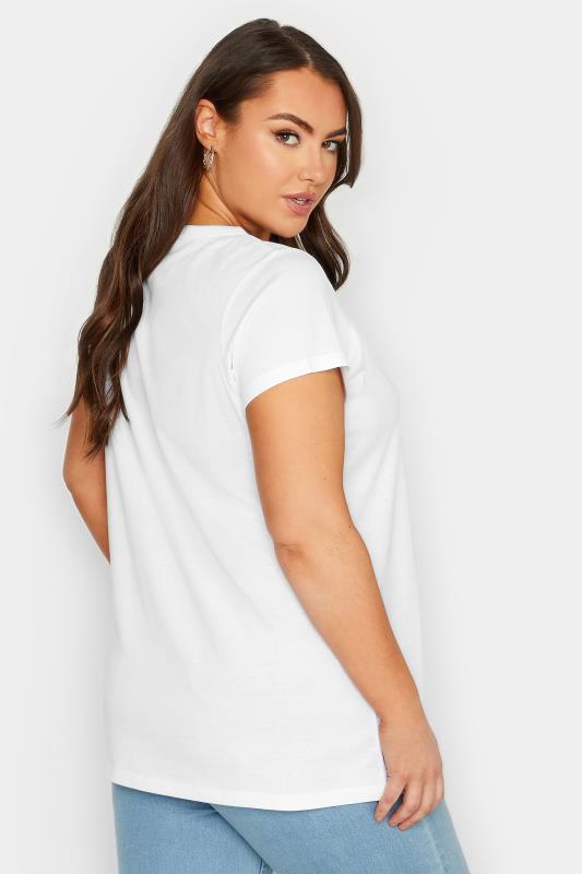 Plus Size White Essential T-Shirt | Yours Clothing 3