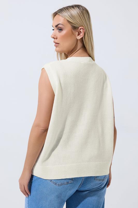 LIMITED COLLECTION Plus Size White Embroidered Floral Knitted Top | Yours Clothing 2