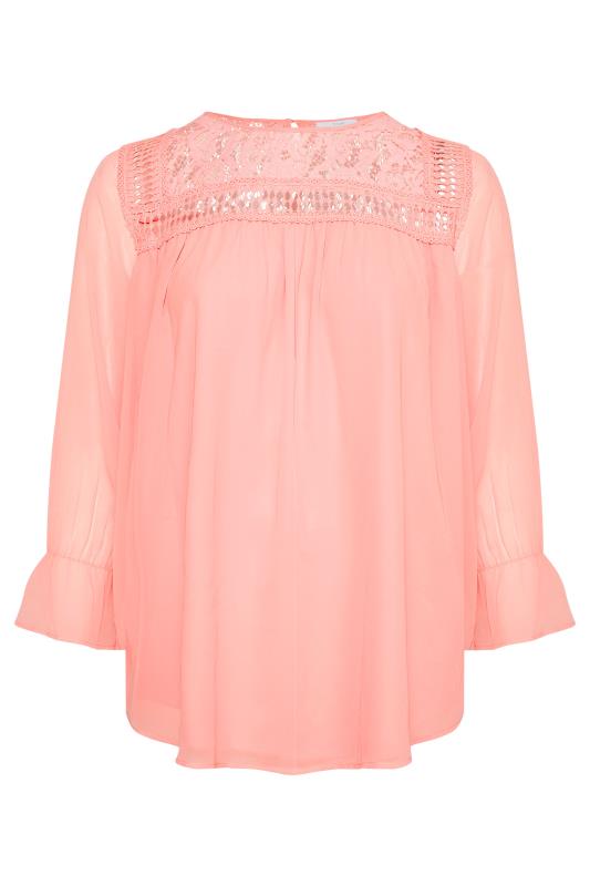 YOURS LONDON Curve Pink Lace Blouse_F.jpg