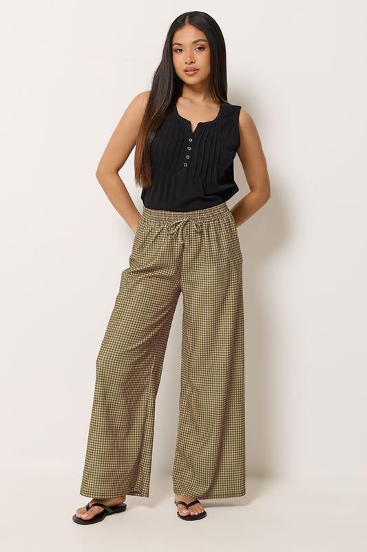  M&Co pantalones de cuadros vichy color marrón chocolate