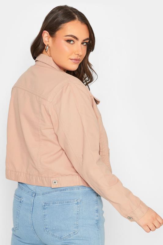 Plus Size Pink Distressed Denim Jacket | Yours Clothing  3
