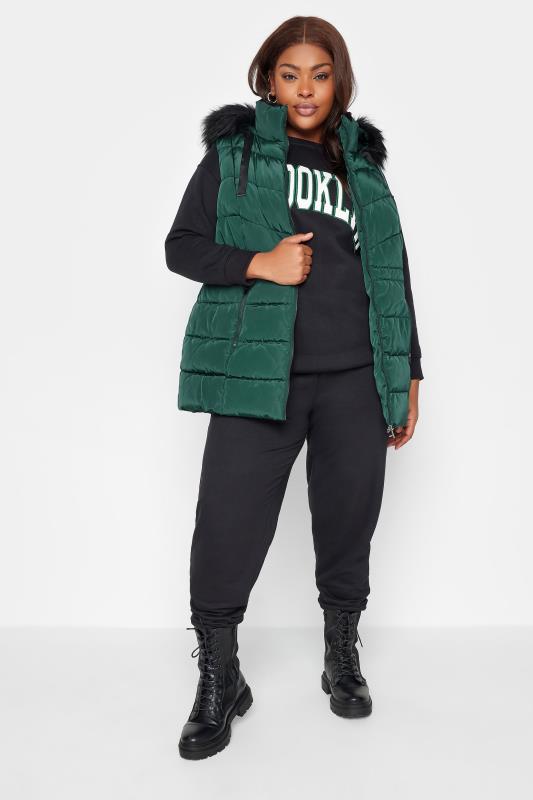 YOURS Plus Size Green Padded Gilet | Yours Clothing 2