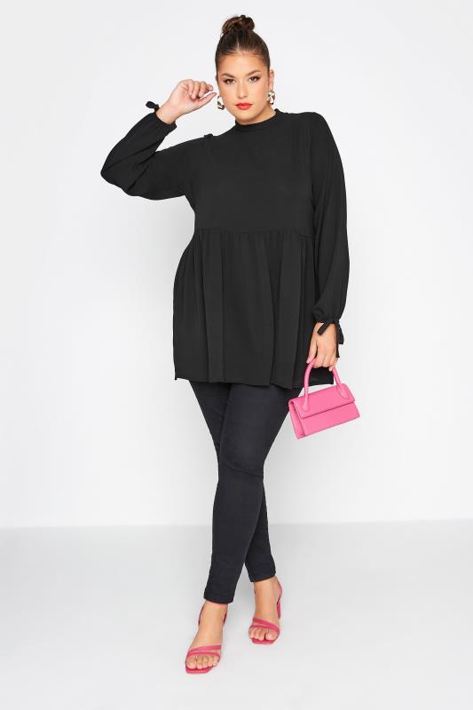 LIMITED COLLECTION Plus Size Black Turtle Neck Blouse | Yours Clothing 2