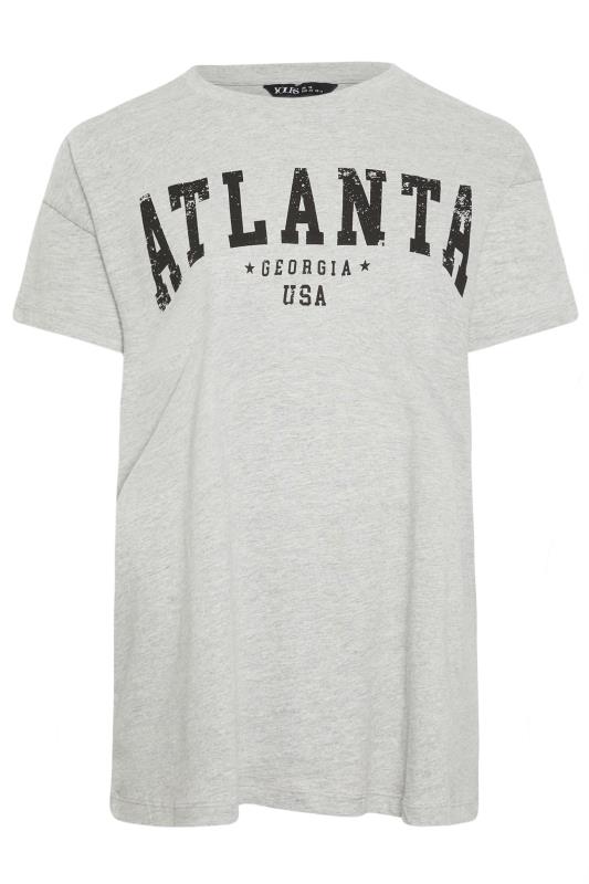 YOURS Plus Size Grey 'Atlanta' Slogan T-Shirt | Yours Clothing 5