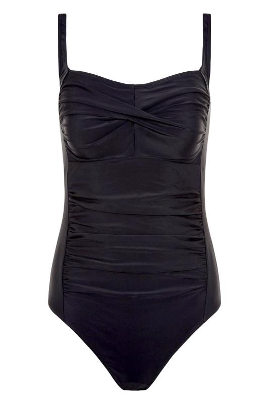 LTS Black Tie Front Ruched Swimsuit | Long Tall Sally