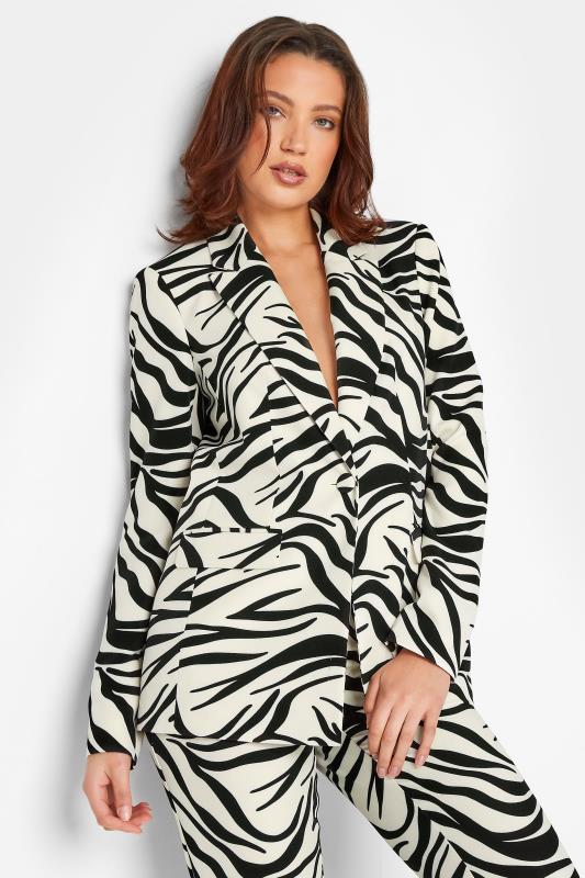 LTS Tall Black & White Zebra Print Tailored Blazer | Long Tall Sally  4