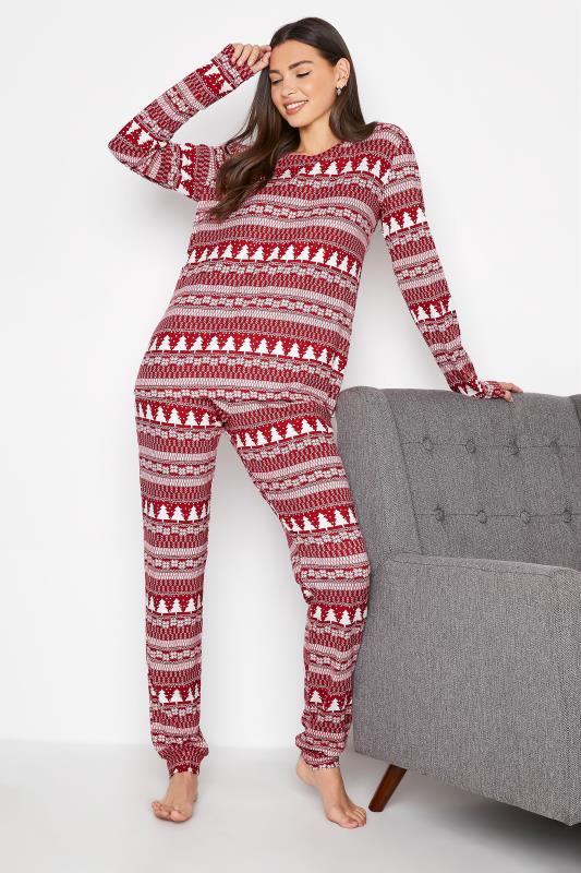 Tall  LTS Red Fairisle Print Christmas Pyjama Set