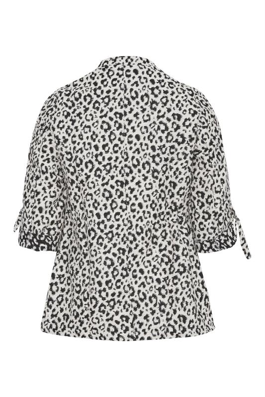 Curve White Leopard Print Longline Jacket 7