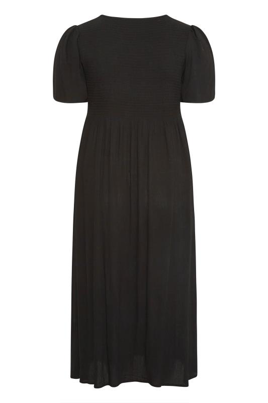 LIMITED COLLECTION Curve Black Shirred Midaxi Dress 7