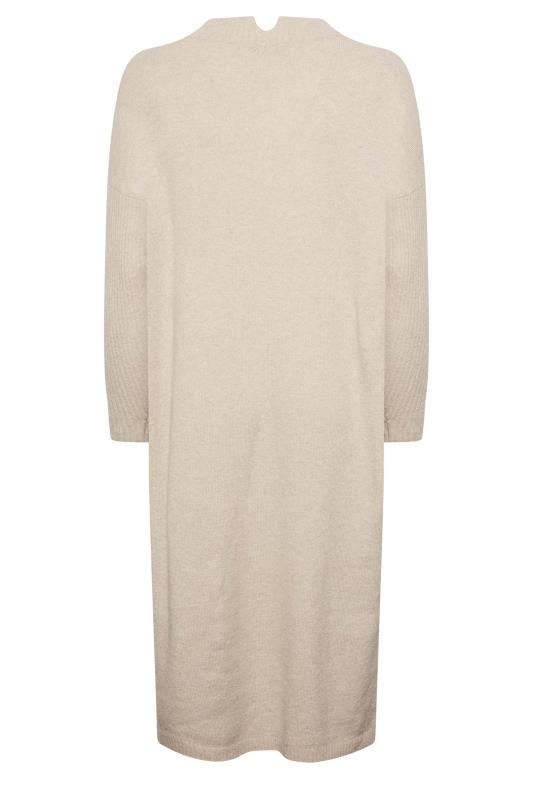 Plus Size Cream High Neck Knitted Maxi Jumper Dress | Yours Clothing 8
